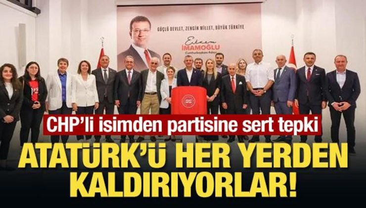 Atatürk’ün posterinin yerine İmamoğlu’nun resmini astılar! ‘Her yerden kaldırıyorlar’