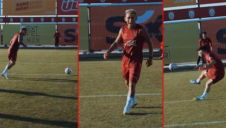 Galatasaray şut çalıştı… Torreia’nın hırsı dikkat çekti