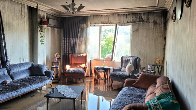 Samsun’da evde çıkan yangında bir kişi dumandan etkilendi