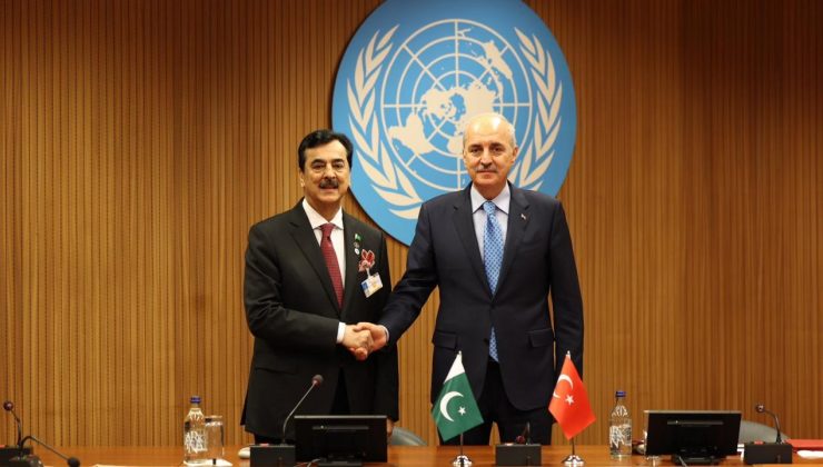 TBMM Başkanı Kurtulmuş, Pakistan Senatosu Başkanı Gilani ile görüştü