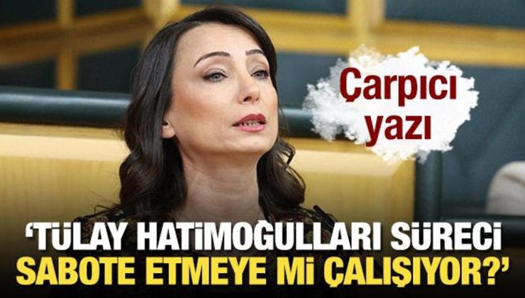‘Tülay Hatimoğulları süreci sabote etmeye mi çalışıyor?’