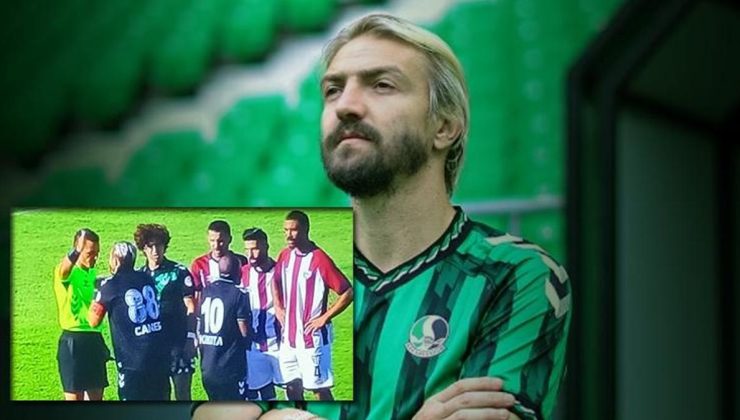 Bandırmaspor – Sakaryaspor maçına damga vuran olay: Caner Erkin direkt kırmızı kart gördü! Hakeme şiddetli…