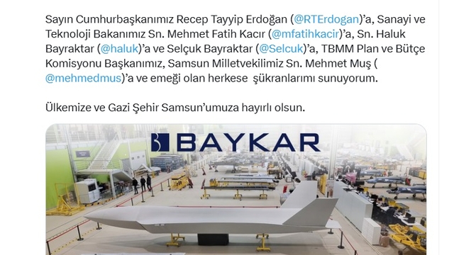 BAYKAR, Anadolu’daki ilk üretim üssünü Samsun’a kuruyor