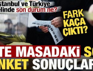 Fark ne kadar oldu? Son anket sonuçlarını açıkladı, İstanbul ve Türkiye genelinde…