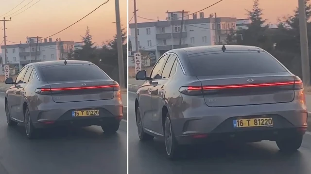 TOGG’un yeni sedan modeli T10F Ayvalık’ta seyir halinde görüntülendi